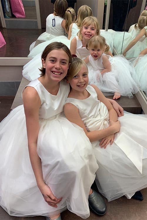 Four girls formal clothes alterations