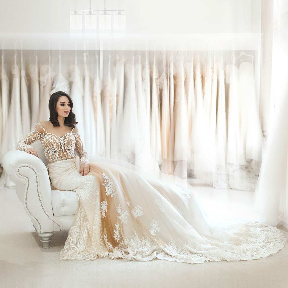 Bride in wedding dress